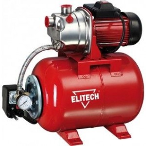Бытовой насос Elitech САВ 1100НПП/24 (1100Вт, 100л\мин, Н=48м, Гл=7м, 1.5-3.0бар, для чистой воды, нерж-чугун\сталь)
