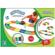 Игровой набор 1TOY Гибкий трек Большое путешествие, джип [т59315]